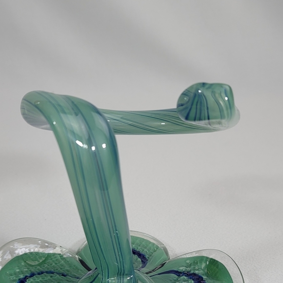 Hand Blown Art Glass Flower Curled Stem - Picture 12 of 16